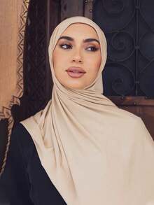 1 件女士简约经典纯色优雅休闲流苏头巾，优质针织面料，适合日常生活、旅行和聚会