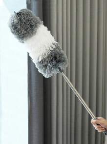 1pc Microfiber Extendable Duster (31–102″, Stainless Steel) – Washable, Bendable Feather Duster For Ceiling Fans, High Ceilings, Furniture, Cars, Blinds & Garden Tools