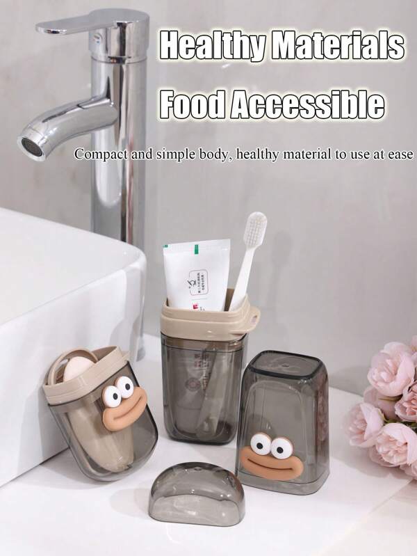 Luxury Transparent Plastic Travel Toothbrush Holder Case With Cover, Portable Travel Toothbrush Cup, Storage Container For School Camping Business Trip Bathroom