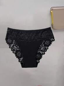 4件套加大码女士内衣 - 花卉蕾丝高端设计，弹力透气中腰内裤，超柔软精致蕾丝，日常穿着舒适（必备套装） - 彩色 - 查看 6