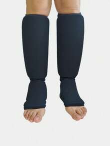 MMA 拳击武术护胫垫，弹性针织内置 EVA 泰拳空手道训练陪练护腿带脚背保护