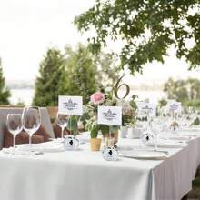 10 piezas Soportes para fotos + 10 piezas Soportes para tarjetas de nombre de bolas de discoteca doradas, soportes para números de mesa con bolas de discoteca doradas y alambre retorcido, y tarjetas de lugar para exhibir el menú en bodas, fiestas de cumpleaños (5 cm)