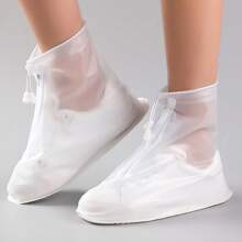 1 par de cubrezapatos de lluvia. Cubrezapatos de PVC antideslizantes, gruesos y duraderos, reutilizables, adecuados para hombres y mujeres en exteriores y viajes