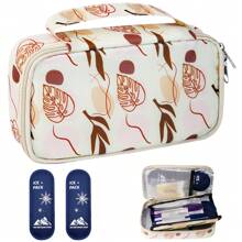 Sac isotherme portable grand pour l'insuline - Conception légère et durable pour le camping et les voyages extérieurs, compartiment isolé pour préserver les médicaments, sac isotherme pour médicaments | Sac motif floral | Refroidisseur en polyester