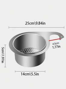 1pc Stainless Steel Sink Strainer Basket, Removable Faucet Storage Drain Rack, Kitchen Hanging Drain Organizer