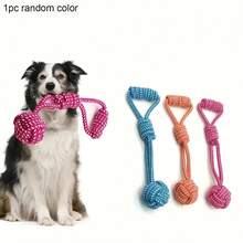 1pc Durable Dog Leash Toy With Ball, Chew And Tug Toy Suitable For All Breeds, Random Color Selection, Pet Supplies