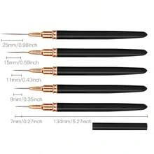 5 Pieces Of Advanced French Fashion Nail Stripe Art Brush Set, UV Gel Nail Brush Set. - 黑色 - 查看 2