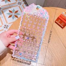 3D Colorful Butterfly Love Rhinestone Gem Embossed Sticker Phone Case Photo Card Decorative Sticker,School Supplies,Back To School