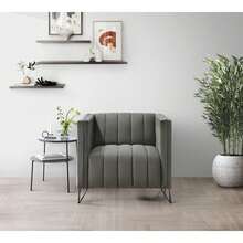 Home Design Kurtis Square Arm Chair, Loveseat, Sofa - 灰色 - 查看 3