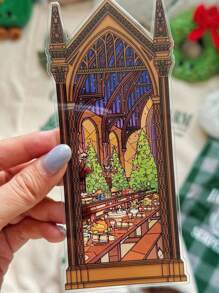 1件魔法神秘必备！这款复古梦幻亚克力书签，优雅的书籍装饰，采用绚丽的彩色玻璃风格设计。一面展现神秘雄伟的城堡，另一面则描绘了疾驰的特快列车，带您踏上奇幻的阅读之旅。采用优质亚克力材质制成，夹在书上，即刻沉浸在魔法世界中。 - 彩色 - 查看 11
