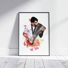 1 pieza Póster sin marco del trofeo de la de Lucas Paquetá, estrella del fútbol, arte de pared, impresión de celebración del campeonato de fútbol para el refugio de hombre/bar deportivo/sala de juegos, regalo perfecto para él y decoración para fans del fútbol (vacaciones, vuelta al cole, impresiones de pared, lienzo sin marco) - Multicolor - Ver 1