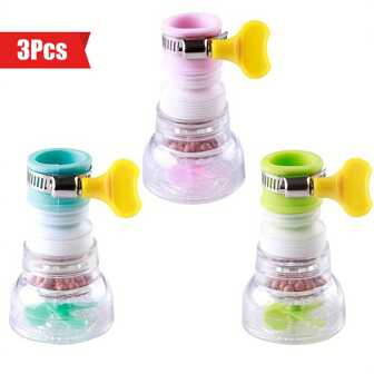 [3pcs Water-Saving Faucet Splash Guard] 3pcs Faucet Splash Guard - Water-Saving Kitchen & Bathroom Tap Extender With Filter Mesh, Kitchen Sink Splash Guard