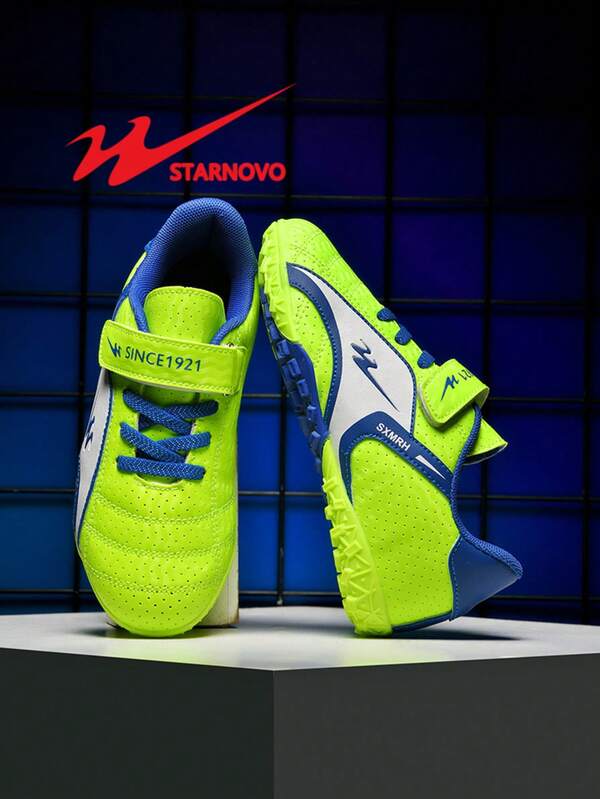 STARNOVO Kids' Football Shoes, Boys & Girls Outdoor Football Training Shoes, Suitable For Indoor/Artificial Turf Football Training, Large Area With Perforated And Design, Comfortable And Breathable, Suitable For Primary And Secondary School Students Indoor Football Training Professional Shoes (This Item Is Standard Size, It Is Recommended To Order 1 Size Smaller If Your Foot Type Is Slim, And 1 Size Larger If Your Foot Type Is Thick)
