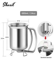 shoxil 1 个面糊漏斗，用于挤压面糊，用于挤压泡芙和煎饼面糊的工具，适合烘焙和厨房使用。