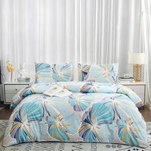 Printed Microfiber Bedding Set With Flat Sheet, Bedspread, And 1/2 Pillowcases, Available In Sizes 90*200 (Single), 135*200 (Double), 150*200 (Queen), And 180*200 (King). Suitable For Bedrooms, Student Residences, And Rented Apartments, It's Ideal For Students, Couples, And Families With Different Sleep Needs. - 花卉色彩 - 查看 2