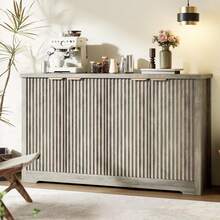 Fluted Sideboard Buffet Cabinet With Storage,Modern Credenza With Doors & Shelves,Media Console,Wood Storage Console Coffee Bar Wine Bar Cabinet Table For Living Room,Entryway,Hallway - Xám - Xem 1