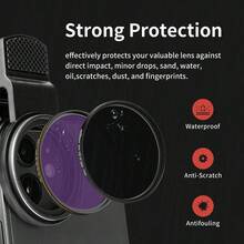 MECORIGHT 37/52/67mm CPL 偏光滤镜/ND 中性密度滤镜/GND 渐变滤镜/星光滤镜/微距镜头/柔焦滤镜 适用于 、Vivo 智能手机相机镜头套件（带夹持器）