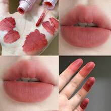 哑光天鹅绒唇彩，天鹅绒哑光唇膏，外观自然，适合初学者、学生、学校、生日和情人节礼物 - 彩色 - 查看 9