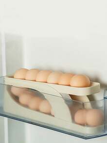 2/4 Layer Automatic Chicken Egg Roller, New Household Kitchen Egg Roller Rack, Space Saving Large Capacity Egg Storage Box, Sliding Egg Collector For Refrigerator Side Door - Multicolor - View 11