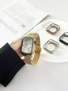 Ốp lưng mềm, khung rỗng, bảo vệ đồng hồ tương thích với Apple Watch Ultra 11 10 SE 9/8/7/6/5/4/3/2/1. Tương thích với Apple Watch Smart Watch 40 MM 41 MM 42 MM 44 MM 45 MM 46 MM 38MM 49 MM. Chất liệu TPU mềm dẻo, siêu mỏng, chống sốc, chống trầy xước, chống va đập, trọng lượng nhẹ, cảm ứng nhạy. (Không có kính) Tương thích với dành cho cả nam và nữ. - Vàng - Xem 3