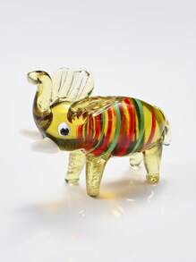 1 peça mini estatueta realista de elefante ou cachorro de vidro colorido, decoração para casa, entretenimento, peça central para mesa de jantar, decoração de conto de fadas para casa e jardim, decoração de mesa de festa, acessório para fotografia