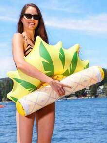 1pc PVC Inflatable Pineapple/Watermelon/Strawberry Floating Bed, Fruit Series Adult Foldable Hammock Floating Mat, Christmas - Multicolor - View 5