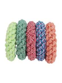 Rope Woven Circular Ring Pet Toy With Strong Bite Resistance, Teeth Grinding And Cleaning, Suitable For Large, Medium And Small Dogs, Random Color