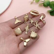 20/50/100件装KC镀金海洋主题吊坠套装（款式随机） - DIY首饰制作套装，适用于项链、手链和耳环 - 均碼 - 查看 4