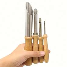 陶瓷和陶器雕刻工具套装 - 金属雕刻和雕刻工具，适用于粘土造型、打孔和雕塑工作，免费工艺配件