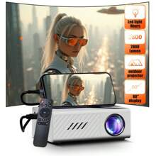 [Neu Verbessert] Tragbarer Smartprojektor 1080P, geeignet für Heimkino und Outdoor Camping, für den Innenbereich, Büronutzung, desktop montierbar - perfektes Weihnachts- und Valentinstaggeschenk, kompatibel mit USB, AV, Smartphone, Tablet usw., mit dem Sie einfach ein privates Kino und eine praktische Arbeitsumgebung schaffen können
