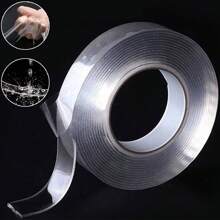 [ Non Marking Double-Sided Nano Tape ] Ten Thousand Times Transparent And Washable Magic Strong Fixing Adhesive, Super Strong Double-Sided Nano Tape, Transparent And Detachable, Waterproof - Essential Household Adhesive Double-Sided Tape Self-Adhesive Wallpaper Waterproof