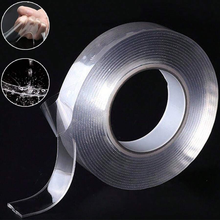 [ Non Marking Double-Sided Nano Tape ] Ten Thousand Times Transparent And Washable Magic Strong Fixing Adhesive, Super Strong Double-Sided Nano Tape, Transparent And Detachable, Waterproof - Essential Household Adhesive Double-Sided Tape Self-Adhesive Wallpaper Waterproof