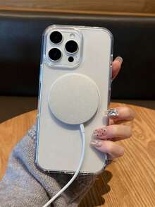 1pc Minimalist Red Heart Letter Pattern Magnetic Phone Case, Compatible With Apple Phones Xs/Xs Max/Xr/11/12 Series/13 Series/14 Series/15 Series/16 Series/7/8 Plus Waterproof Shockproof Anti-Fall Scratch Resistant