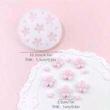1 pieza Molde de silicona de 6/12 cavidades para hacer velas y manualidades, con diseño de pétalos florales de cerezo y girasol de cinco pétalos, moldes reutilizables para manualidades DIY, jabón, arte en resina, herramientas decorativas de yeso aromático, jabón, cera en cubos, impresiones detalladas, suministros para hacer regalos para bodas, graduaciones, cumpleaños, fiestas y decoración