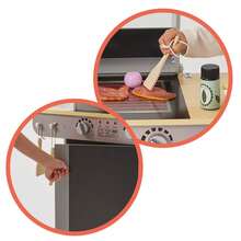 便攜式木製玩具燒烤架，配有黑板和 9 個配件。 24/48 小時內送貨到西班牙大陸。 - 黑色 - 查看 4