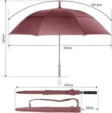 Paraguas de Sombrilla con Protección Paraguas de Pro-Line Resistente al Viento Paraguas con Construcción de Fibra de Vidrio Sombrilla Ligero Resistente al Agua(Negro) - Rojo - Ver 3