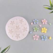 1 pieza Molde de silicona de 6/12 cavidades para hacer velas y manualidades, con diseño de pétalos florales de cerezo y girasol de cinco pétalos, moldes reutilizables para manualidades DIY, jabón, arte en resina, herramientas decorativas de yeso aromático, jabón, cera en cubos, impresiones detalladas, suministros para hacer regalos para bodas, graduaciones, cumpleaños, fiestas y decoración