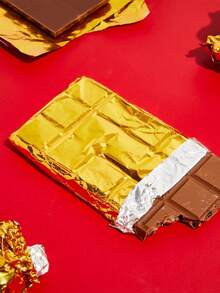 100pcs Gold Foil Candy Wrappers, Chocolate Wrappers Paper,Large Chocolate Bar Wrapping,Aluminum Foil Chocolate Bar Wrappers With Thick Paper Backing,For Parties, Weddings, Birthdays, Homemade Candy, Chocolate Wrappers,DIY, Wrapping, Packing Gifts,Christmas Accessories,Gold Air Fryer Kitchen Air Fryer Suitable,Scrapbook ,Resin,Furniture Decoration(Non-Edible) - Multicolor - View 3