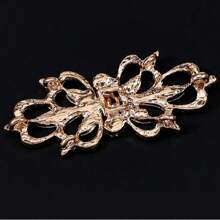 纯色水钻装饰优雅开衫披肩，带固定扣，衬衫翻领前夹