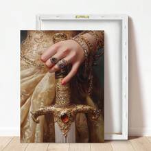 1 件，帆布墙画/卷轴画，墙画，防水，海报，带框墙画，秋季，万圣节，维多利亚时代持剑女子海报，黑暗学院艺术哥特式装饰，古董插图，复古墙画，适用于客厅、卧室、玄关装饰、鬼屋或万圣节派对装饰