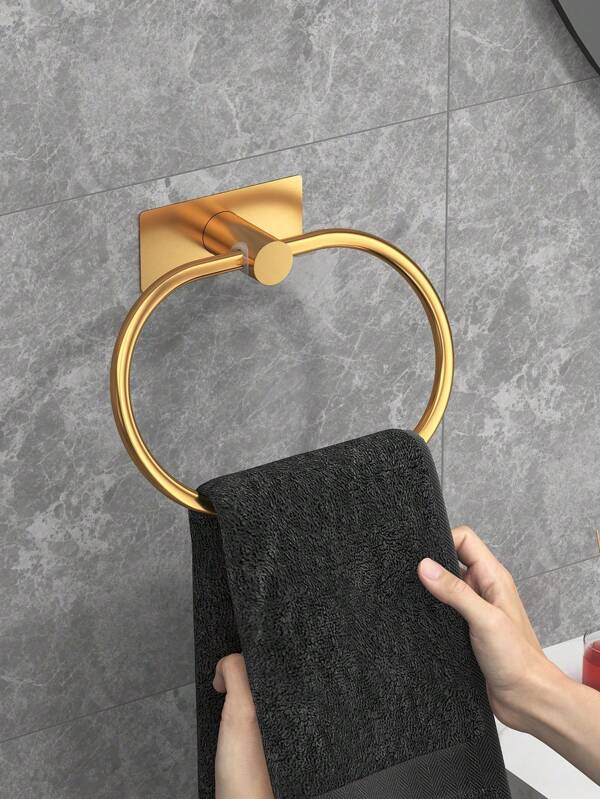 Toalha Adesiva, Suporte para Toalhas de Banheiro, Anel para Toalhas, Suporte para Pano de Prato, Sem Furar, Cabide de Aço Inoxidável, Suporte para Lenço de Mão, Suporte para Toalhas de Banheiro, Organizador e Armazenamento de Acessórios de Banheiro