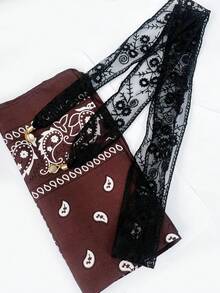 1pc Versatile Lace Headscarf Set, For Scarves, Bandanas, Head Wraps - Multicolor - View 5