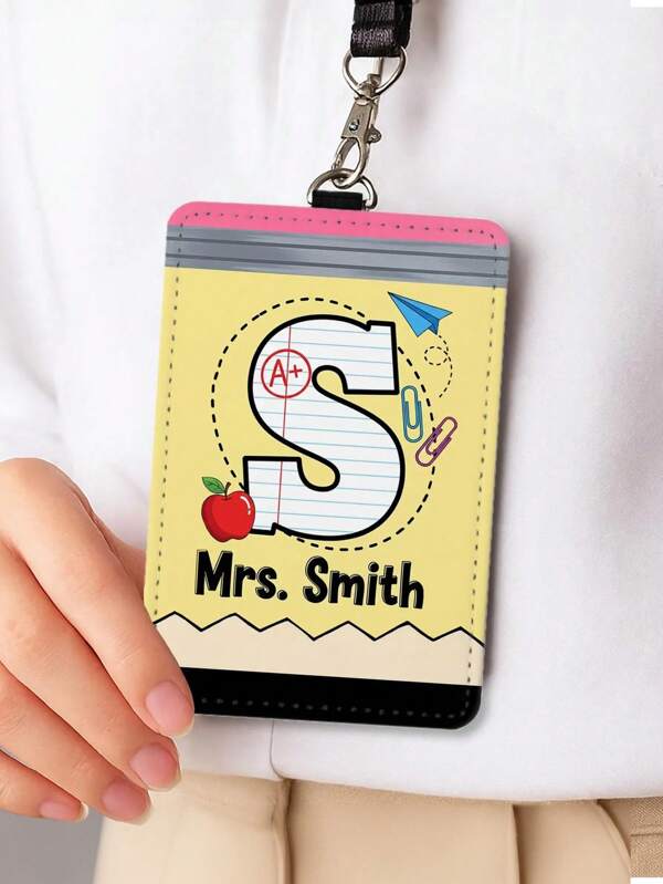 Estuche personalizado para lápices de maestro con portaetiquetas de logo, portaetiquetas con nombre personalizado, regalos para maestros, accesorios para el aula, artículos esenciales para el comienzo del año escolar, regalos para el primer día de clases, regalos para maestros y estudiantes.