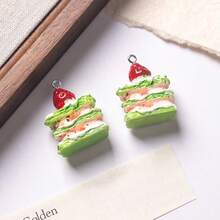 12/24 件逼真的甜点蛋糕吊坠，树脂材料，适用于 DIY 钥匙扣、手链、项链珠宝配饰 - 彩色 - 查看 10
