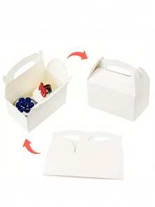 10/20PCS White Party Favor Treat Boxes, Goodie Gable Paper Gift Boxes With Handles. Perfect For Wedding,White Gable Therapy Box Party Favor Box Candy Cookies Candy Toys Birthday Party Wedding Shower Holiday , Birthday, Graduation, Shower(6.3x3.5x3.5inch)