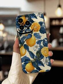 Étui de téléphone antichoc peint avec des feuilles bleues et des citrons, compatible avec l' et la version internationale de Redmi, pas la version domestique - Multicolore - Voir 3