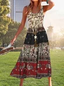 New Fashionable Lightweight Elegant Summer Casual Vacation Style Woman Plus Size Fit And Flare Dress, Suitable For Outdoor, Indoors, Travel, Office Wear