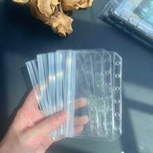 5pcs A5A6A7M5 Multi Size Transparent Binder Storage Bag PVC Material Is More Transparent And More Durable No Slider Design Can Hold More Supplies Can Be Used As A Money-Saving Plan Bag Stationery Bag Document Storage Bag School Season Home School Supplies