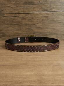 1 pièce Nouvelle ceinture de taille en PU (polyuréthane) de style de rue noir taureau pour femme, manteau ou robe en PU texturé orange fait à la main, style occidental polyvalent, convient pour un usage quotidien