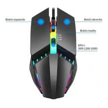 Mouse Gamer Alámbrico Usb Ergonómico Ratón Para Laptop Pc - Negro - Ver 5